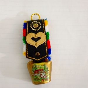 Swiss brass mini cow bell souvenir.